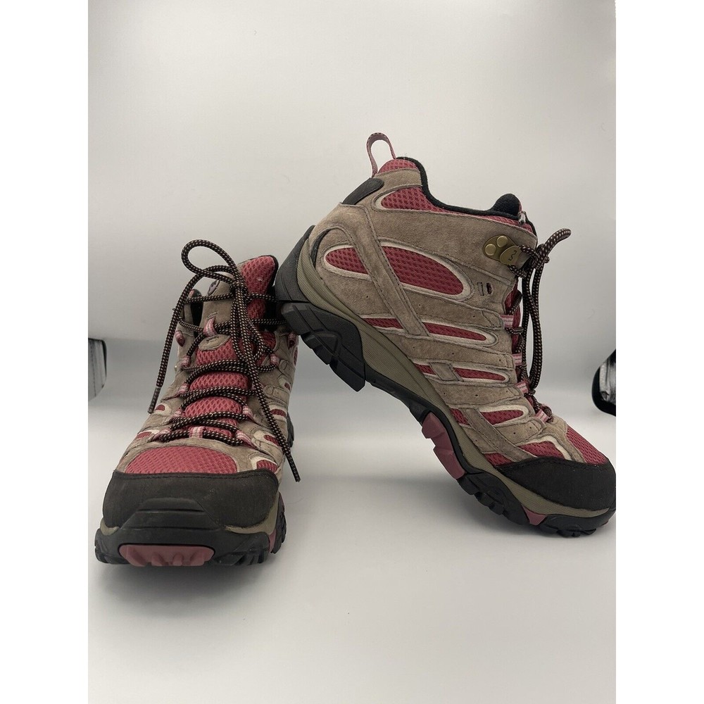 MERRELL WOMENS MOAB 2 MID WATERPROOF SHOES BOULDER/BLUSH J06052 SIZE 11